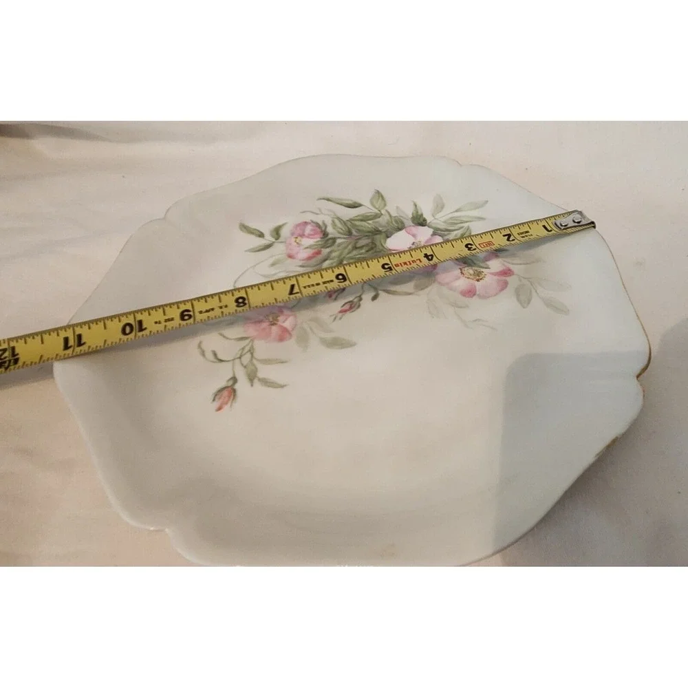 W. G.‎ & Co. France Pink Rose Dinner Plate Scalloped Edge